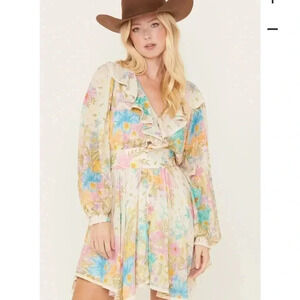 NWT Spell Women's Lei Lei Floral Frill Playdress Mini Dress S